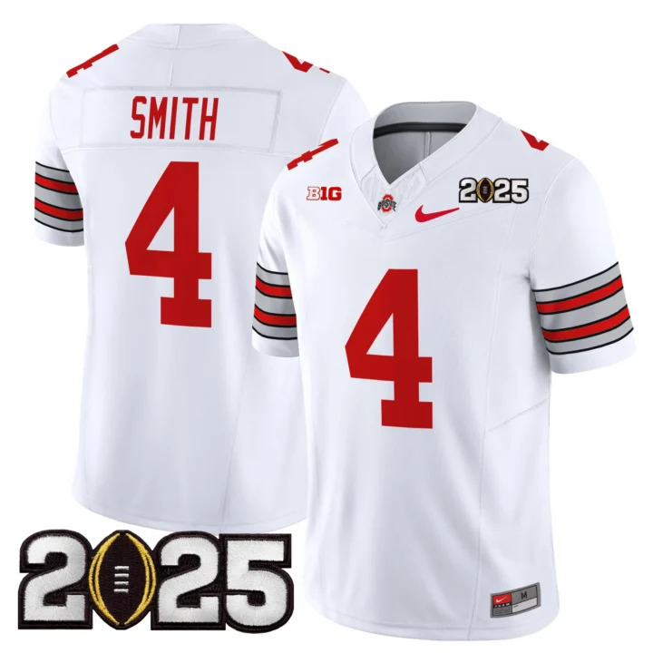 Men's Ohio State Buckeyes 4 Smith Jersey - White 1